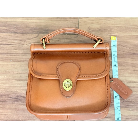 Vintage Coach Leather Mini Willis Winnie No.B7C-9023 British Tan Dowel Top - Picture 4 of 12